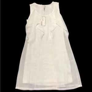 NWT Miilla White Semi Sheer Sleeveless Dress Size S